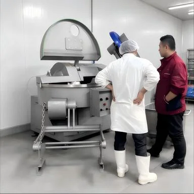 Remote video and overseas onsite training for sausage, meatball, chicken nugget production line and bone saw machine Installation & Operation Training