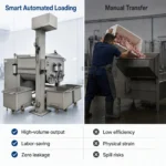 Sausage, bacon and meat products processed by industrial vacuum meat mixer for meat processing factory