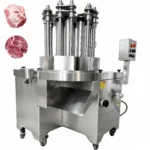 BG680 slicer working scene, slicing thick beef and pork blocks efficiently