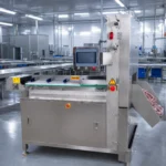 Detail of automatic bone sawing machine, PLC touch screen and meat cutting system for meat plant