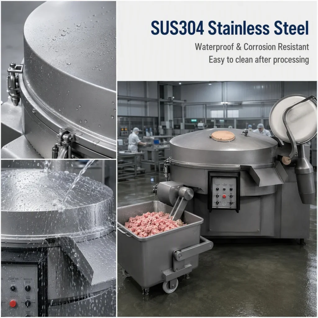 BG-200 vacuum bowl cutter SUS304 stainless steel, waterproof, corrosion resistant, easy to clean for food processing