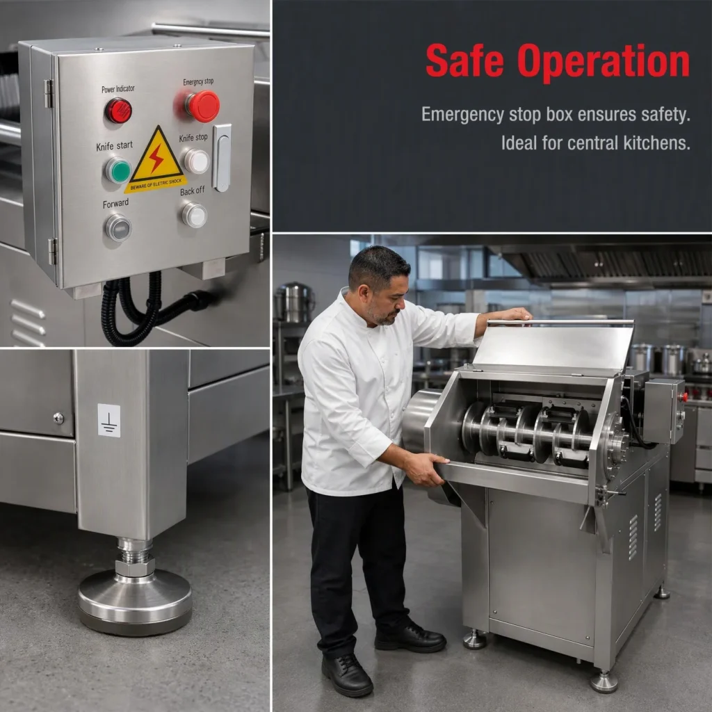 Flaked frozen meat processed by BG-700 meat block flaker