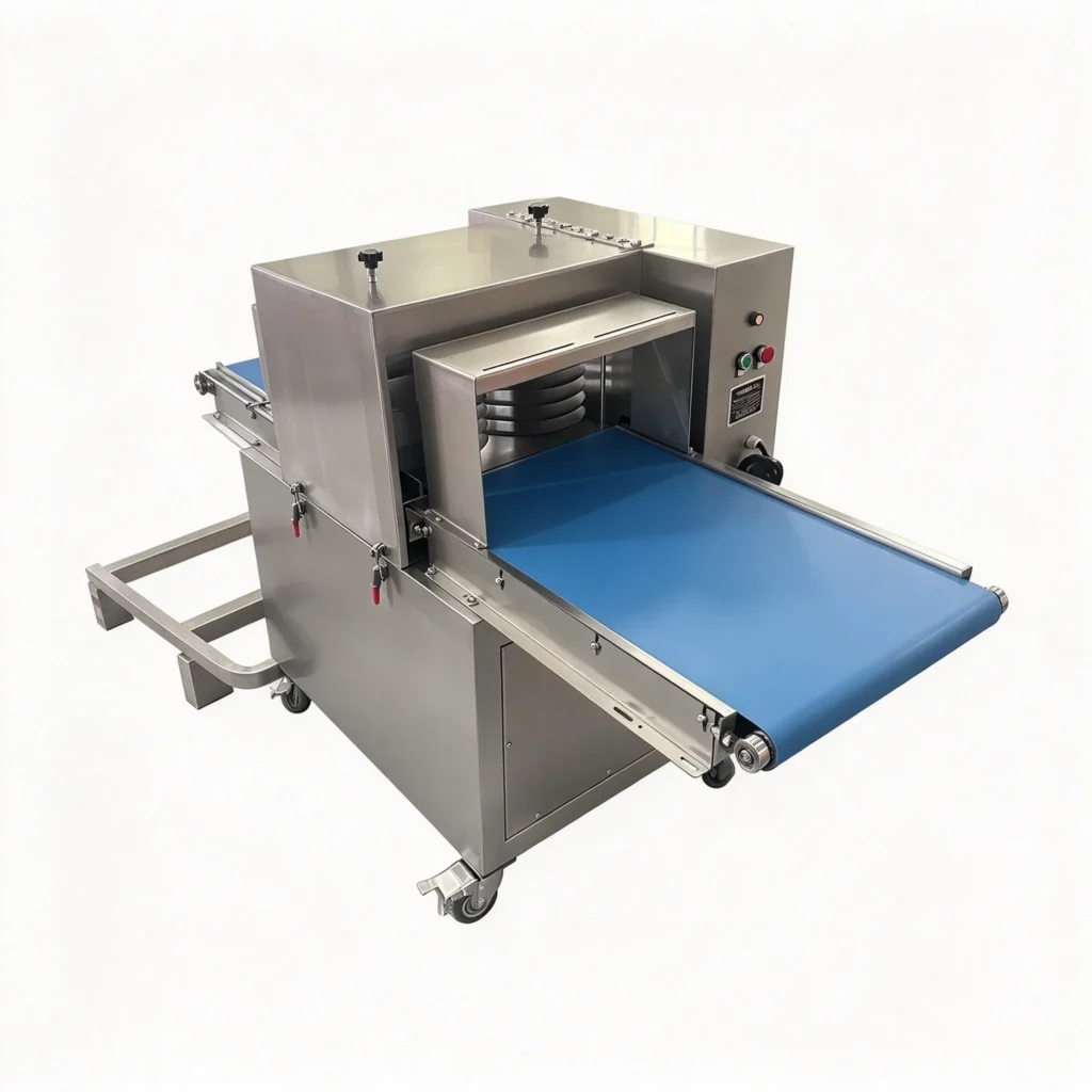 SUS304 stainless steel frame and PU conveyor of meat slicer machine