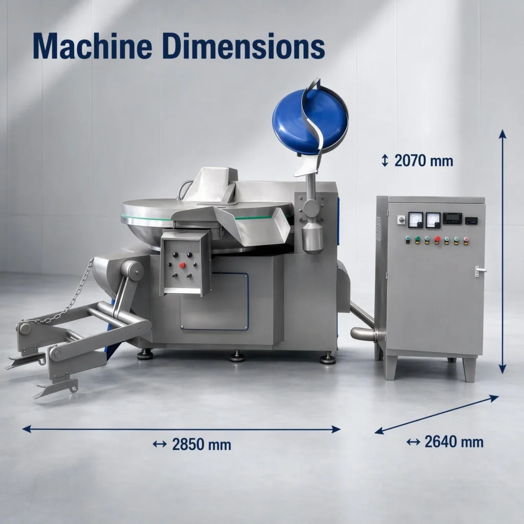 Temperature display and control panel of industrial non-vacuum bowl cutter