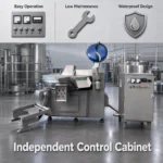 Separate waterproof electric cabinet of 200L non-vacuum bowl cutter, Schneider Siemens electric parts