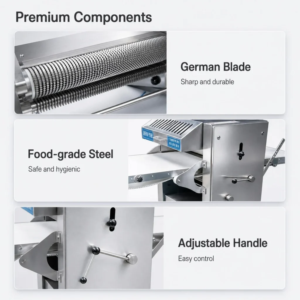 Pork skin removal effect sample, industrial meat skin peeling machine output for pork processing workshop