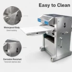 SUS304 stainless steel industrial meat skin peeling machine with conveyor belt, heavy duty skin peeler for pork and meat processing line